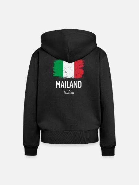Mailand - Frauen Premium Bio Zip Hoodie - Schwarz