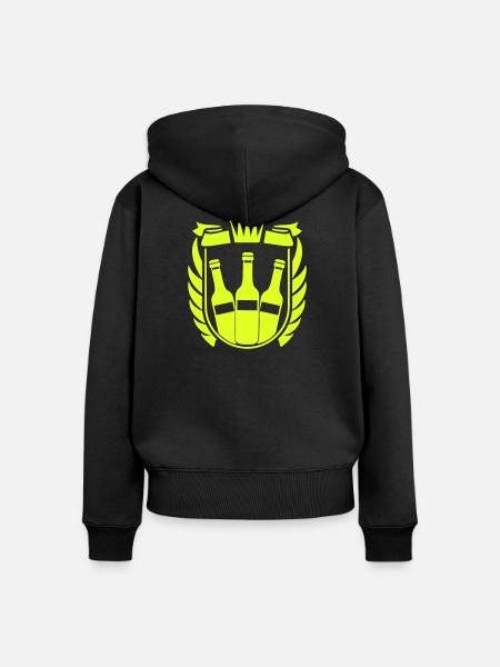 Bier Wappen - Frauen Premium Bio Zip Hoodie - Schwarz