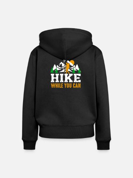 Wandern - Frauen Premium Bio Zip Hoodie - Schwarz