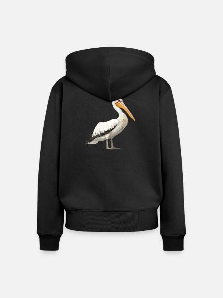 Pelikane Pelikan - Frauen Premium Bio Zip Hoodie - Schwarz