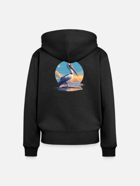 Pelikane Pelikan - Frauen Premium Bio Zip Hoodie - Schwarz