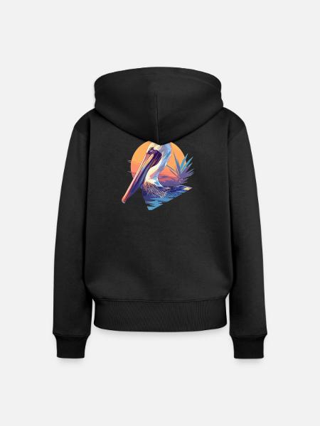 Pelikane Pelikan - Frauen Premium Bio Zip Hoodie - Schwarz