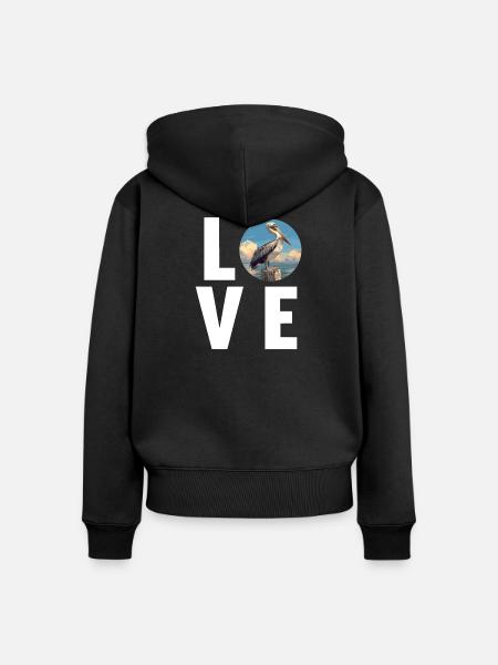 Pelikane Pelikan - Frauen Premium Bio Zip Hoodie - Schwarz