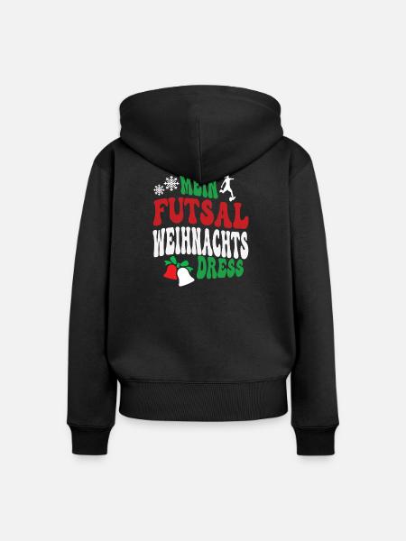 Weihnachten Futsal Spielerin Futsalspielerin - Frauen Premium Bio Zip Hoodie - Schwarz