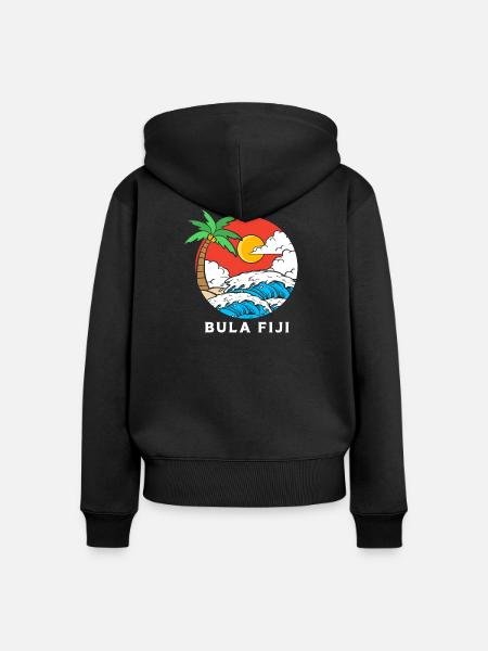 Fiji - Frauen Premium Bio Zip Hoodie - Schwarz