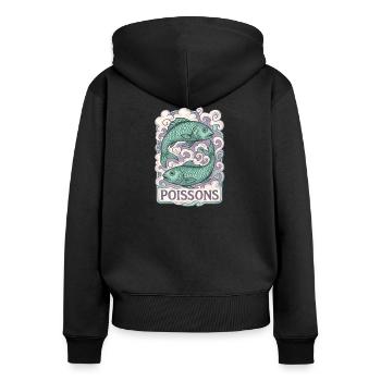 Pisces Star Sign - Astrology - Women's Premium Organic Zip Hoodie - black - Back - Julia (174cm)