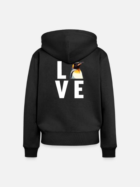 Pinguine Pinguin - Frauen Premium Bio Zip Hoodie - Schwarz