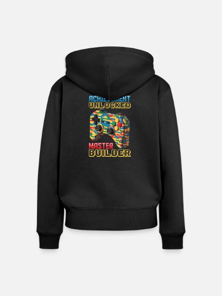 Building Blocks Gamer Gaming Brick Builder - Frauen Premium Bio Zip Hoodie - Schwarz