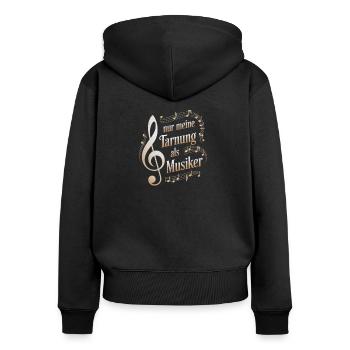 Métier de personnalisateur - mon camouflage en tant que musicien - Sweat à capuche zippé Premium bio Femme - noir - Dos - Julia (174cm)