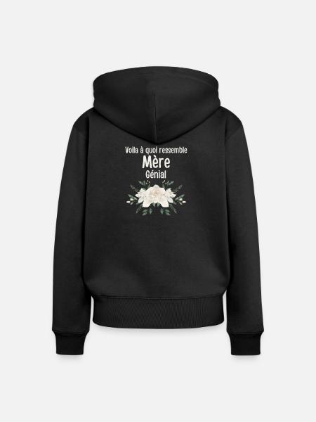 Fantastische Blumenmutter - Frauen Premium Bio Zip Hoodie - Schwarz