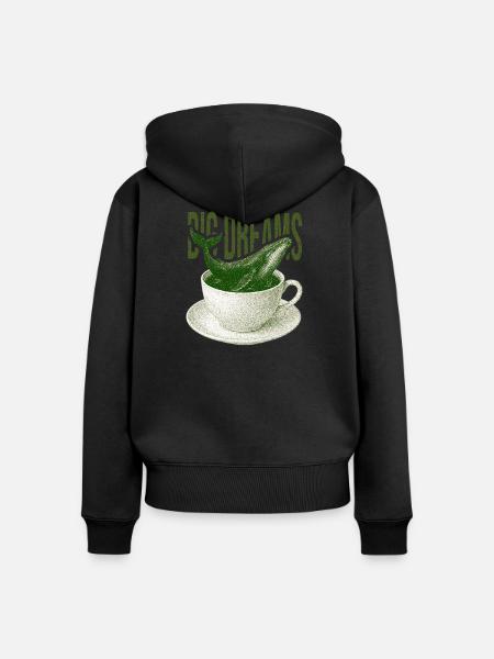 Dreams Tide Cup - Frauen Premium Bio Zip Hoodie - Schwarz
