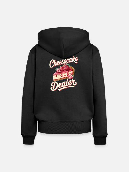 Kuchen - Frauen Premium Bio Zip Hoodie - Schwarz