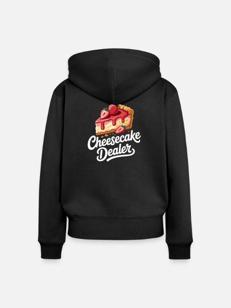 Kuchen - Frauen Premium Bio Zip Hoodie - Schwarz