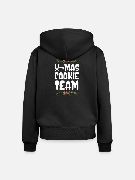 X-Mas Kekse Team - Frauen Premium Bio Zip Hoodie - Schwarz