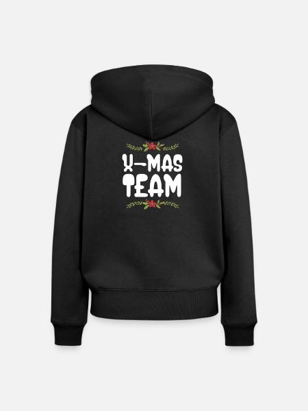 X-Mas Team - Frauen Premium Bio Zip Hoodie - Schwarz
