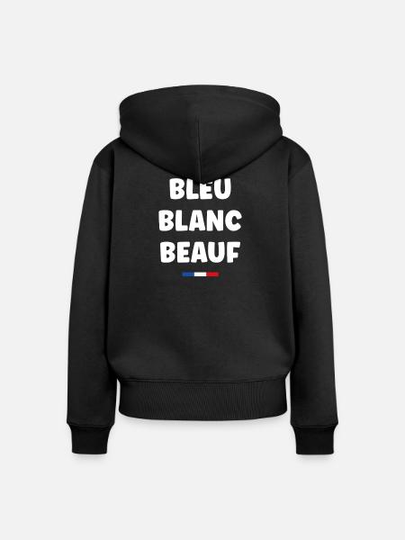 beauf - Frauen Premium Bio Zip Hoodie - Schwarz