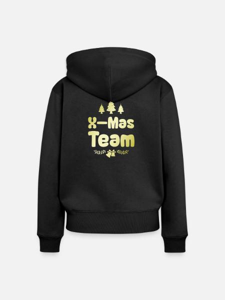 X-Mas Team - Frauen Premium Bio Zip Hoodie - Schwarz