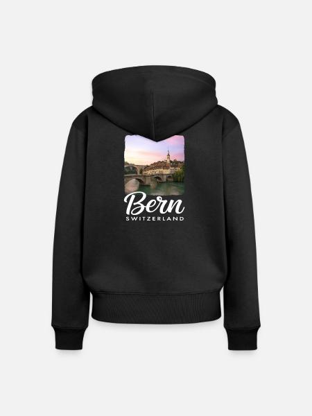 Bern Schweiz - Frauen Premium Bio Zip Hoodie - Schwarz