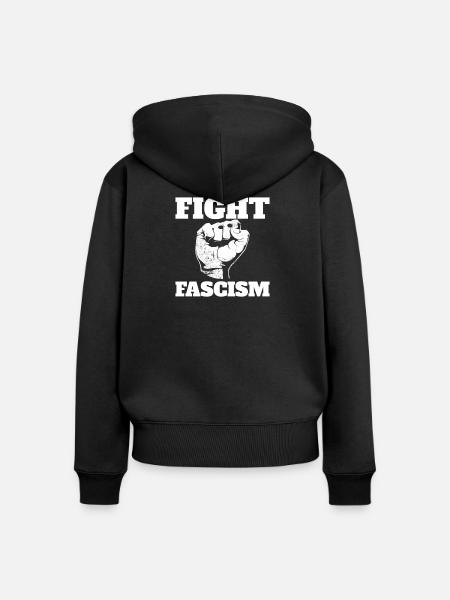 Kampf gegen den Faschismus Antifaschismus - Frauen Premium Bio Zip Hoodie - Schwarz
