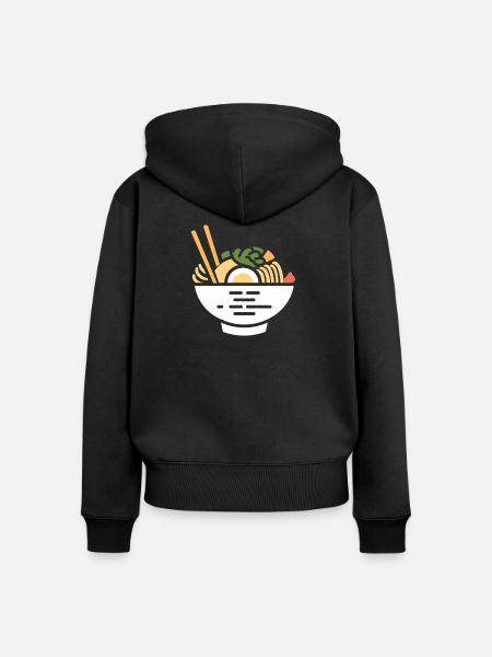 Ramen - Frauen Premium Bio Zip Hoodie - Schwarz