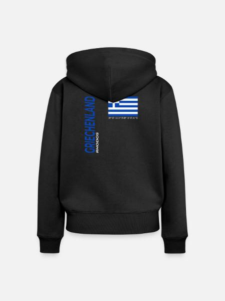 Rhodos - Frauen Premium Bio Zip Hoodie - Schwarz