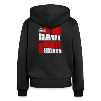 Women's Rights Fundamental Rights Layout - Women's Premium Organic Zip Hoodie - black - Back - Julia (174cm)