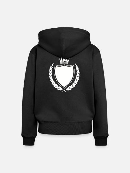 Königliches Wappen Emblem - Frauen Premium Bio Zip Hoodie - Schwarz