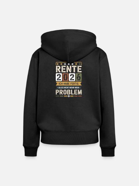 Rente 2026 Ich habe fertig - Frauen Premium Bio Zip Hoodie - Schwarz