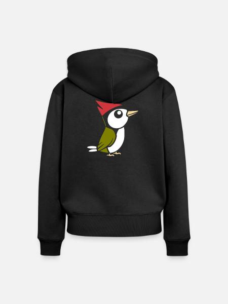Specht - Frauen Premium Bio Zip Hoodie - Schwarz