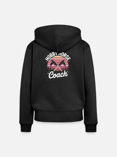 Hobby Horsing - Frauen Premium Bio Zip Hoodie - Schwarz