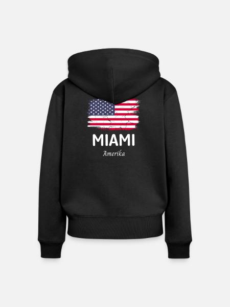Miami - Frauen Premium Bio Zip Hoodie - Schwarz