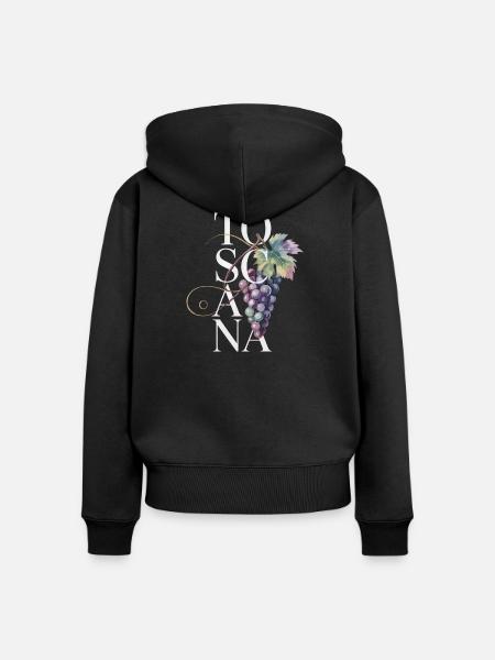 TOSCANA – Trauben - Frauen Premium Bio Zip Hoodie - Schwarz