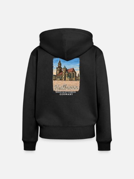 Heilbronn - Frauen Premium Bio Zip Hoodie - Schwarz