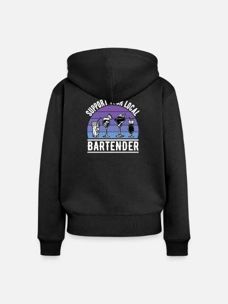 Barkeeper Geschenke Abschied Gastronomie - Frauen Premium Bio Zip Hoodie - Schwarz