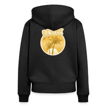 Urlaub Belize - Frauen Premium Bio Zip Hoodie - Schwarz - Hinten - Julia (174cm)