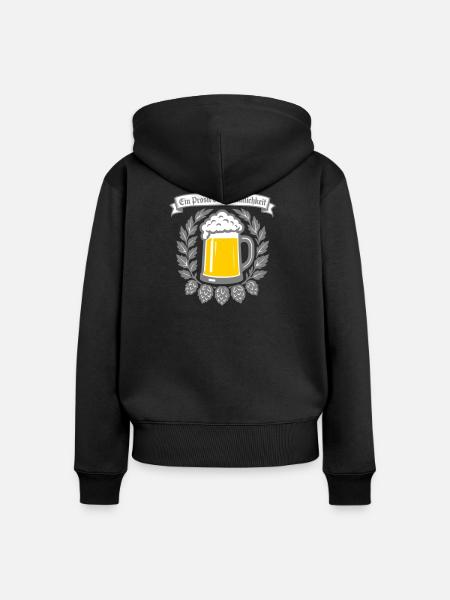 Ein Prosit der Gemütlichkeit - Frauen Premium Bio Zip Hoodie - Schwarz