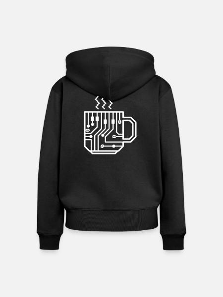 Circuit Mug Glyph Tech Brew - Frauen Premium Bio Zip Hoodie - Schwarz