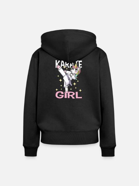 Karate Training Geschenke Karatetraining - Frauen Premium Bio Zip Hoodie - Schwarz