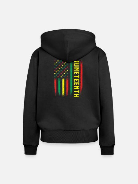 Juneteenth – Afrikanische Wurzeln Melanin-Stolz - Frauen Premium Bio Zip Hoodie - Schwarz