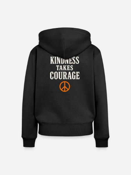 Anti-mobbing-freundlichkeit, Stehen Sie - Frauen Premium Bio Zip Hoodie - Schwarz
