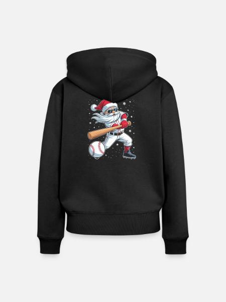 Santa Baseball Allstar - Frauen Premium Bio Zip Hoodie - Schwarz