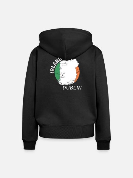 Dublin - Frauen Premium Bio Zip Hoodie - Schwarz