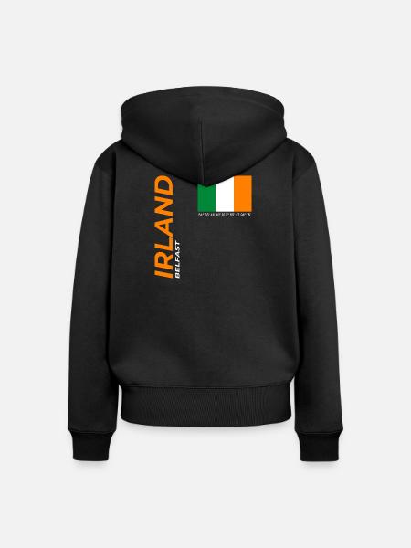 Belfast - Frauen Premium Bio Zip Hoodie - Schwarz