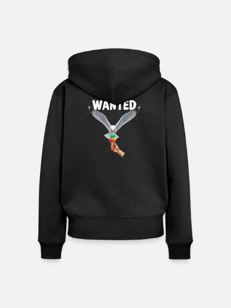 Gesucht Möwe Eiscreme Abenteuer - Frauen Premium Bio Zip Hoodie - Schwarz