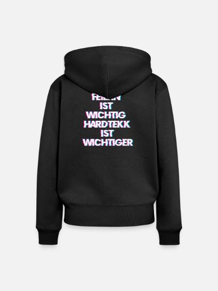 Hardtekk Tekk - Frauen Premium Bio Zip Hoodie - Schwarz