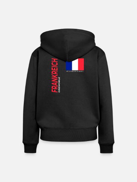 Grenoble - Frauen Premium Bio Zip Hoodie - Schwarz