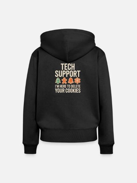 Löschung von technischen Support-Cookies - Frauen Premium Bio Zip Hoodie - Schwarz