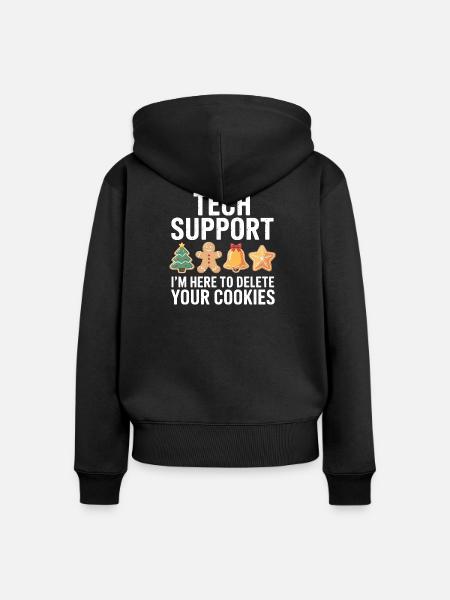 Tech Support Cookies Tee - Frauen Premium Bio Zip Hoodie - Schwarz