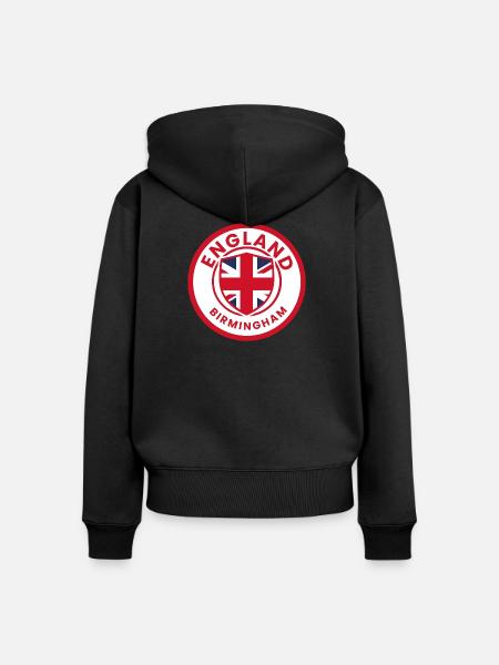Birmingham-England-Emblemflagge - Frauen Premium Bio Zip Hoodie - Schwarz