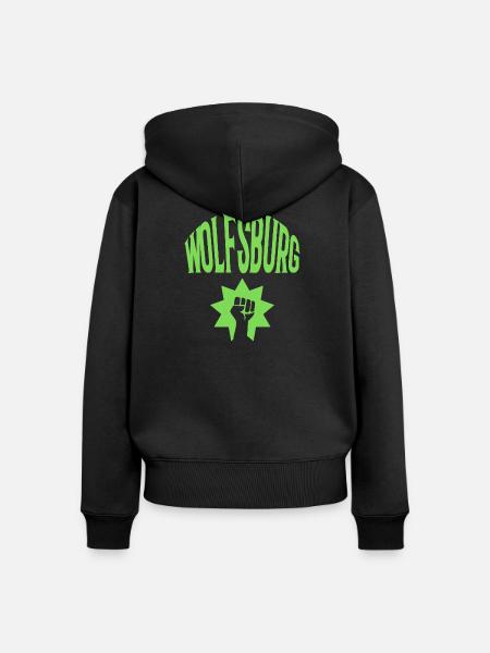 Wolfsburg - Frauen Premium Bio Zip Hoodie - Schwarz